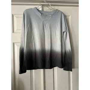 Knox Rose Womens Pullover Top Sz S Tie Dye Ombre Blue Stretch Beach Boho Hippie